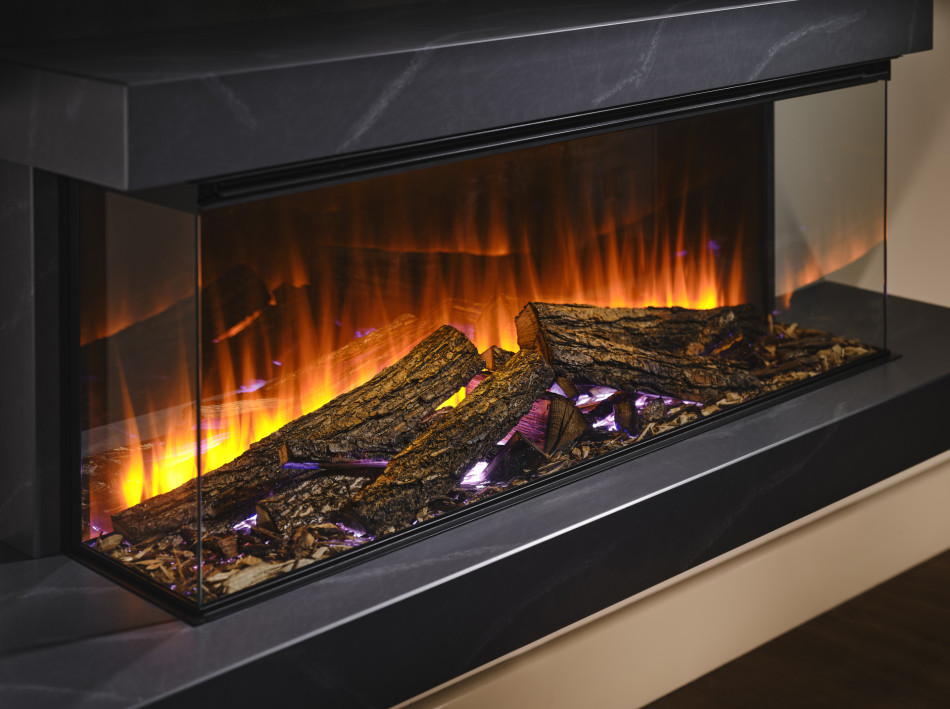 Brockenhurst-1200-Grey-DRL-Pink - A Modern Electric Fireplace