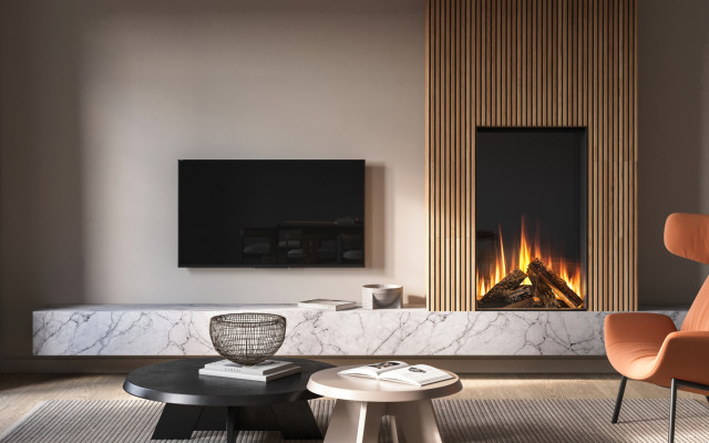 Knightwood AR Roomset 3 - Modern Living Space with Fireplace