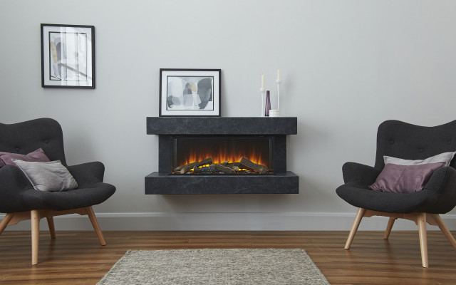 Modern Fireplace in Stylish Living Room