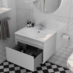 Alma 600 Open Drawer Cabinet In Matt White 2