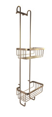 Brushed Brass Double Hanging Basket